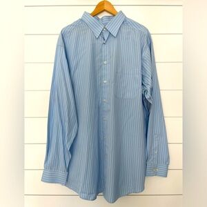 Roundtree & Yorke Silky Finish Collection Men’s Long Sleeve Striped Button Down